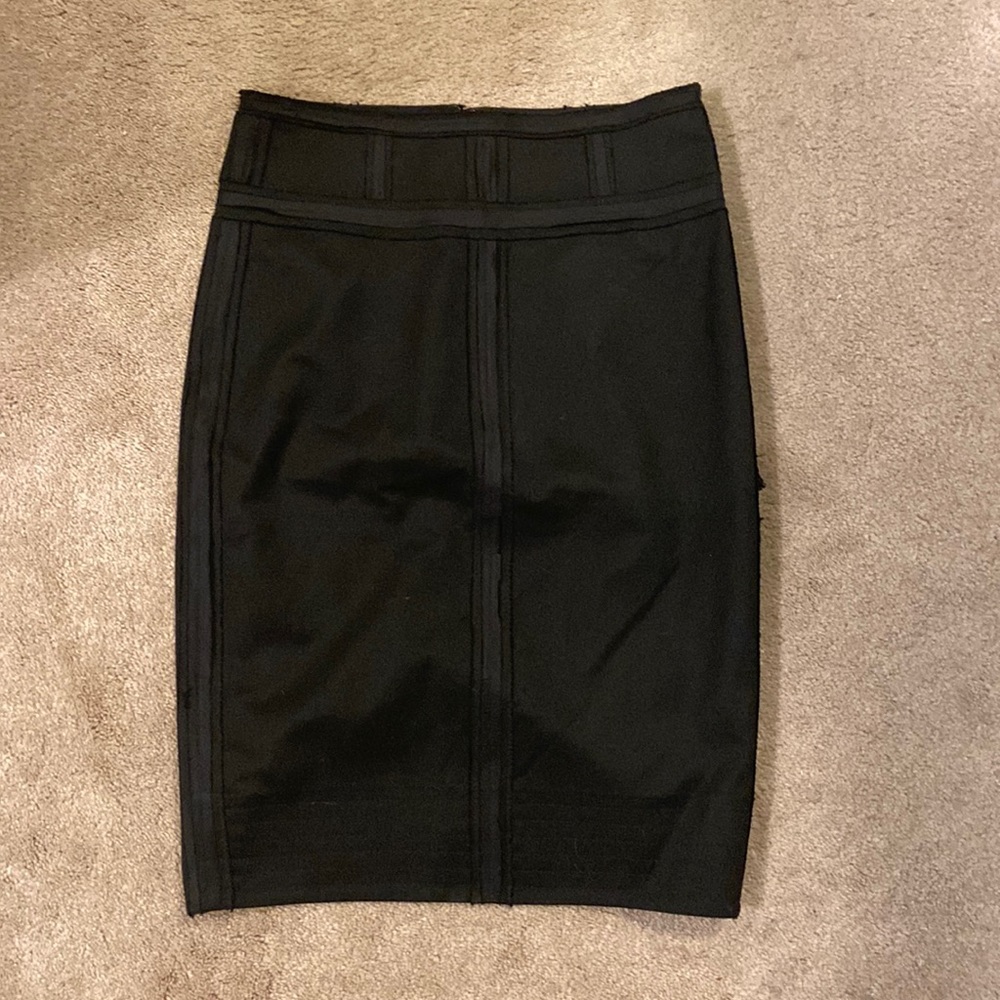 Robert Rodriguez Black Pencil With Ribbon Detail Skirt